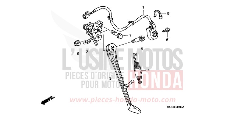 STAENDER von VFR1200F DCT DARKNESS BLACK METALLIC (NH463) von 2013